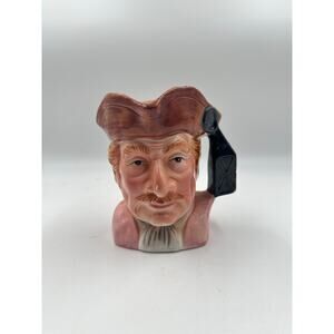 Vintage Pirate Themed Toby Mug Pitcher Creamer Glazed Hand Painted Ceramic